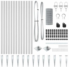 vidaXL Τεντώτο με στήριγμα Ασημί 1 x 10 m Ατσάλι