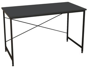 Office desk Karvem anthracite melamine-black metal 120x60x73cm 120x60x73 εκ.