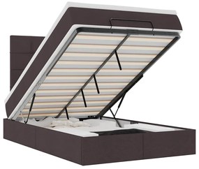 Οθωμανικό κρεβάτι με στρώμα Σκούρο καφέ 120x190 cm Ύφασμα 3313143