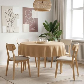 vidaXL Ύφασμα Τραπέζης 5 τμχ. Μπεζ Διάμ. 140 cm Πολυεστέρας Γύρος