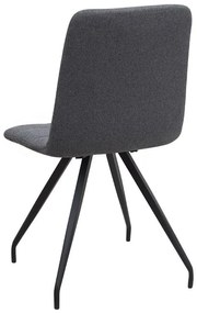 Σετ τραπεζαρία 5τμχ Roger - Bianca Megapap Mdf - ύφασμα χρώμα μαύρο εφέ μαρμάρου - γκρι 120x70x75εκ.