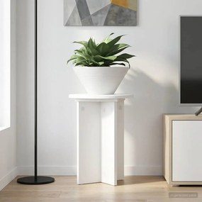 vidaXL Βάση φυτών 2 pcs Λευκό Ø29,5 x 40 εκ. Επεξεργασμένο Ξύλο