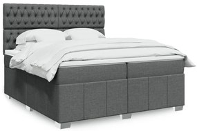 ΚΡΕΒΑΤΙ BOXSPRING ΜΕ ΣΤΡΩΜΑ ΣΚΟΥΡΟ ΓΚΡΙ 200X200 ΕΚ. ΥΦΑΣΜΑΤΙΝΟ 3294083