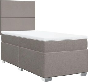 vidaXL Κρεβάτι Boxspring με Στρώμα Taupe 80x200 εκ. Υφασμάτινο