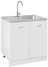 vidaXL Νεροχύτης + Ποδιά Σετ Ασημί 800x600x155 χιλ. Ανοξείδωτο Ατσάλι