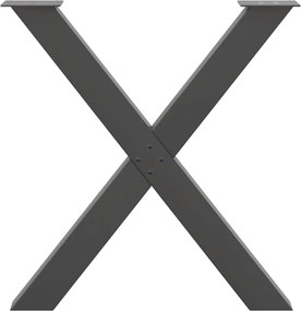vidaXL Πόδια Τραπεζαρίας σε Σχήμα Χ 2 τεμ. Ανθρακί 70x(72-73) εκ. Ατσάλι