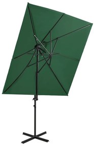 Ομπρέλα Κρεμαστή με Διπλή Οροφή Πράσινη 250 x 250 εκ.