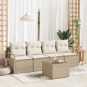 vidaXL Σετ Καναπέ Κήπου 5 pcs Μπεζ, Κρέμα 55 x 55 x 37 εκ