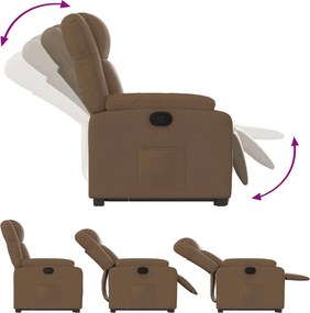 vidaXL Πολυθρόνα Ανακλινόμενη με Ανύψωση Καφέ Υφασμάτινη