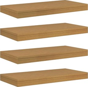 vidaXL Ράφι Τοίχου Επιτοίχιο 4 pcs Μπεζ 50 x 23,5 x 4 εκ