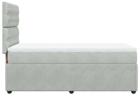 ΚΡΕΒΑΤΙ BOXSPRING ΜΕ ΣΤΡΩΜΑ ΑΝΟΙΧΤΟ ΓΚΡΙ 90X200 ΕΚ. ΒΕΛΟΥΔΙΝΟ 3292244