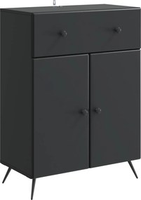 vidaXL Πλαϊνό γραφείο Μαύρο 66 x 34,5 x 90 εκ Επεξεργασμένο Ξύλο