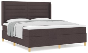 vidaXL Καναπές κρεβάτι  με στρώμα σκούρο καφέ 180x200 εκ. ύφασμα