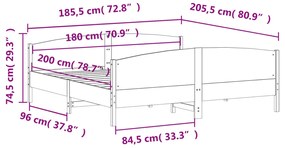 ΠΛΑΙΣΙΟ ΚΡΕΒΑΤΙΟΥ ΜΕ ΚΕΦΑΛΑΡΙ 180X200 ΕΚ. ΑΠΟ ΜΑΣΙΦ ΞΥΛΟ ΠΕΥΚΟΥ 3216164