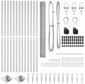 vidaXL Στύλος Περιφράξεων Ασημί 25 x 1,5 μ (πλέγμα 13 χιλ.) Ατσάλι
