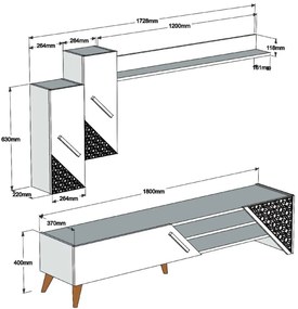 ΣΥΝΘΕΣΗ ΣΑΛΟΝΙΟΥ ΜΕΛΑΜΙΝΗΣ 2 ΤΜΧ ΦΥΣΙΚΟ OAK HM11849.01