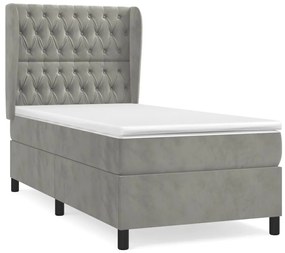 ΚΡΕΒΑΤΙ BOXSPRING ΜΕ ΣΤΡΩΜΑ ΑΝΟΙΧΤΟ ΓΚΡΙ 80X200 ΕΚ. ΒΕΛΟΥΔΙΝΟ 3129357