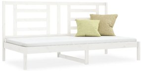 vidaXL Καναπές Κρεβάτι Χωρίς Στρώμα Λευκό 90x200 εκ. Μασίφ Ξύλο Πεύκου