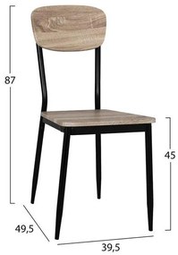 Σετ τραπεζαρίας C10339 5τμχ SONAMA και Μαύρα Πόδια 110x70x76εκ.