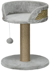 PawHut Δέντρο για γάτες, κρεβάτι για γάτες, καλάθι για γάτες, με μπάλα παιχνιδιού, 40 cm x 40 cm x 49cm, Γκρι