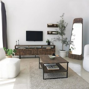 Stewehome μοντέρνος καθρέφτης δαπέδου μασίφ ξύλου για σαλόνι 65x2x170 cm
