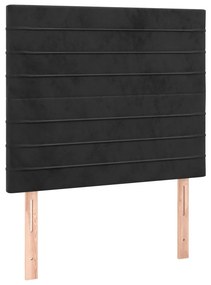 vidaXL Κρεβάτι Boxspring με Στρώμα &amp; LED Μαύρο 80x200 εκ. Βελούδινο