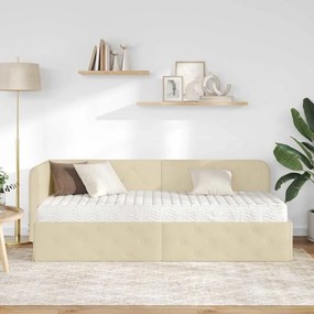 vidaXL Κρεβάτι Γωνίας Κρεμ 80 x 200 cm ύφασμα
