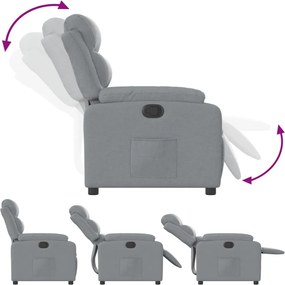 vidaXL Πολυθρόνα Ανακλινόμενη Ανοιχτό Γκρι Υφασμάτινη