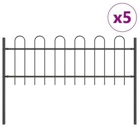 vidaXL Φράχτης Κήπου Γκρι 8.5 x 0.6 μ Ατσάλι με Επικάλυψη Πούδρας