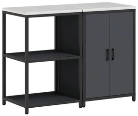 vidaXL Σετ Αποθήκευσης Κουζίνας 2 pcs Ανθρακί 120 x 50 x 92 εκ.