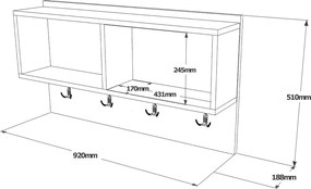 Κρεμάστρα Εισόδου ArteLibre DALSTON Λευκό Μοριοσανίδα 92x18.8x51cm