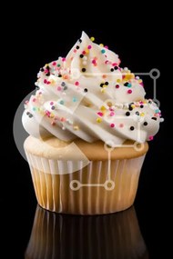 Intra Συλλεκτικό Ξύλινο Παζλ Plywood  4mm - Διακοσμημένο Cupcake με Πασπαλίσματα Σε Ξύλινο Κουτί - Διαστάσεις: 10x10 cm – 25 κομμάτια