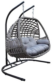 ΚΟΥΝΙΑ ΚΡΕΜΑΣΤΗ WICKER-RATTAN 5455 G 2θέσια με βάση