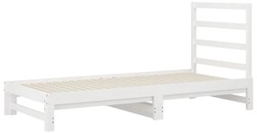 vidaXL Καναπές Κρεβάτι Συρόμενος Λευκός 2x(90x200) εκ. Μασίφ Πεύκο