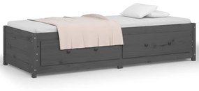 vidaXL Καναπές Κρεβάτι Γκρι 90 x 200 εκ. από Μασίφ Ξύλο Πεύκου