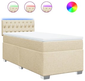 ΚΡΕΒΑΤΙ BOXSPRING ΜΕ ΣΤΡΩΜΑ ΚΡΕΜ 90X200 ΕΚ.ΥΦΑΣΜΑΤΙΝΟ 3288083