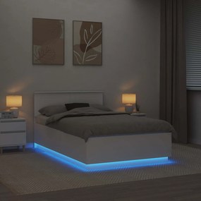 vidaXL Σκελετός Κρεβατιού Λευκό 135 x 190 cm Επεξεργασμένο ξύλο