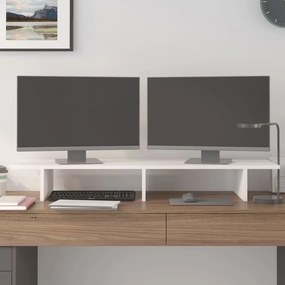 VidaXL Βάση Οθόνης Λευκή 100x27x15 εκ. από Μασίφ Ξύλο Πεύκου
