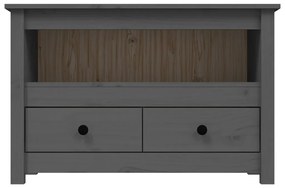 vidaXL Έπιπλο Τηλεόρασης Γκρι 79x35x52 εκ. από Μασίφ Ξύλο Πεύκου