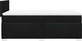 vidaXL Κρεβάτι Boxspring με Στρώμα Μαύρο 90x190 εκ.Υφασμάτινο