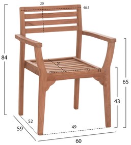 ΠΟΛΥΘΡΟΝΑ ΕΞΩΤ.ΧΩΡΟΥ ERMIONI HM18129 ΞΥΛΟ TEAK--ΦΥΣΙΚΟ ΧΡΩΜΑ 60x59x84Υεκ. (1 Τεμμάχια)