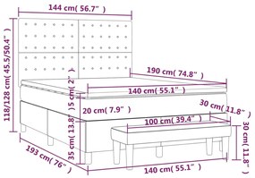 ΚΡΕΒΑΤΙ BOXSPRING ΜΕ ΣΤΡΩΜΑ ΜΑΥΡΟ 140X190 ΕΚ. ΒΕΛΟΥΔΙΝΟ 3138081