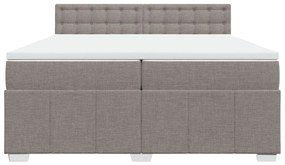 Κρεβάτι Boxspring με Στρώμα Taupe 200x200 εκ. Υφασμάτινο - Μπεζ-Γκρι