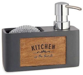 Δοχείο Κουζίνας Με Θήκη Για Σφουγγάρι 029.11829 6x15x13cm Grey-Brown