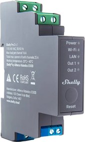 Shelly Pro 2 DIN Rail 2-channel Relay, WiFi/LAN