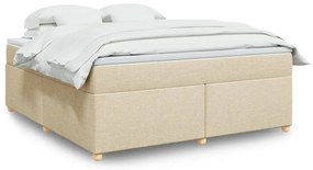 vidaXL Κρεβάτι Boxspring με Στρώμα Κρεμ 180x200 εκ. Υφασμάτινο