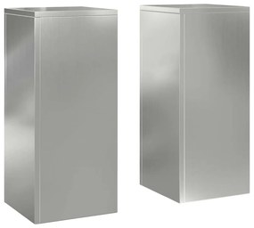 vidaXL Πυλώνας Υπαίθριων Γλαστρών , 2 τεμάχια, 24 x 24 x 55 εκ, Γαλβανισμένο Ατσάλι.