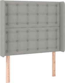 vidaXL Κρεβάτι Boxspring με Στρώμα &amp; LED Αν.Γκρι 90x190 εκ. Υφασμάτινο