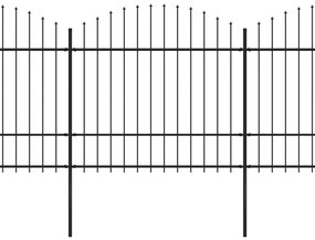 vidaXL Κάγκελα Περίφραξης με Λόγχες Μαύρα (1,5-1,75) x 6,8 μ. Ατσάλινα