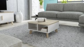 coffee table 60 LOTTA dimond white/lsonoma oak DIOMMI CAMA-LOTTA-ŁAWA-60-BI/DSO